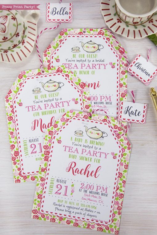 Tea Party Printables, Tea Party Decorations