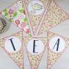 Tea Party Triangle Banner Printable, Tea Party Bunting