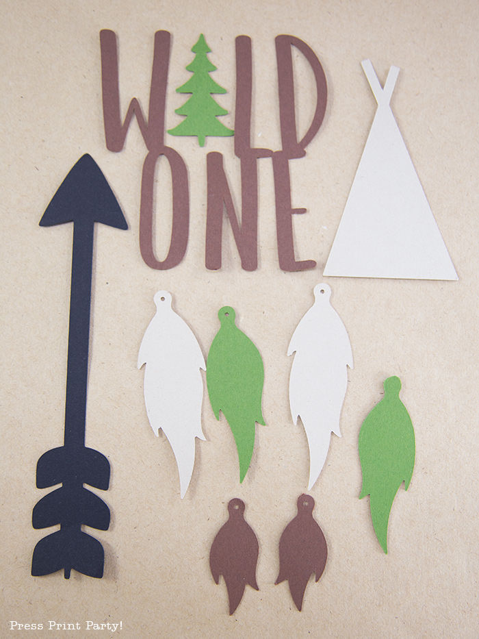 wild one cake topper cut elements