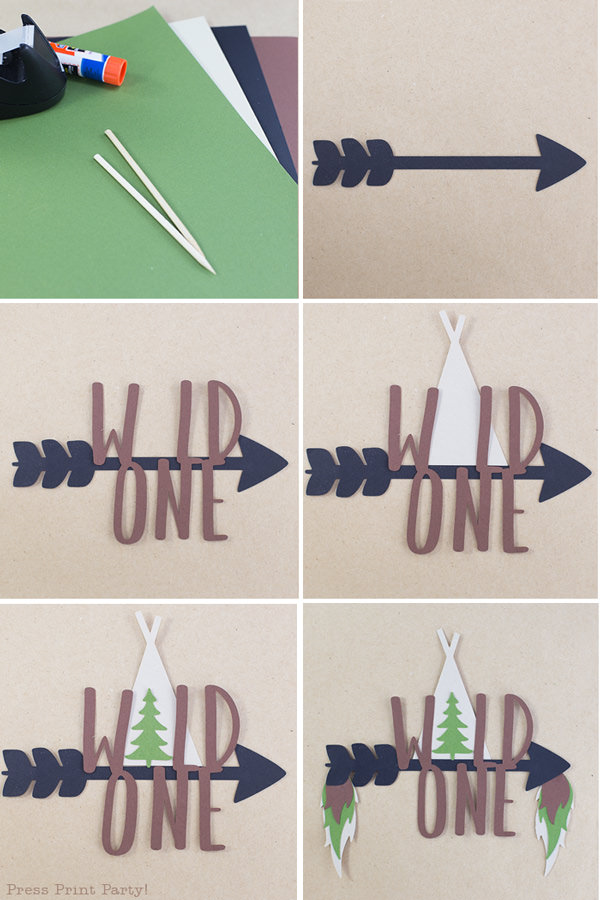 Wild one cake topper 8 steps