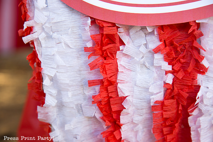 Close up of Popcorn box pinata.