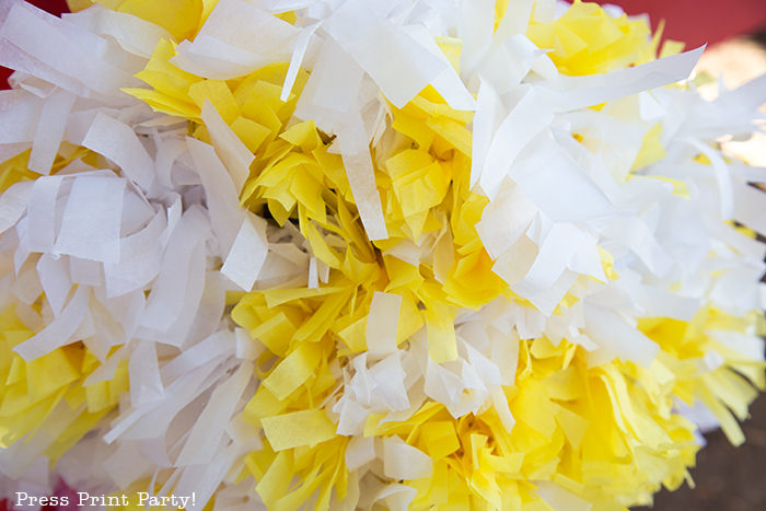 Close up of Popcorn box pinata.