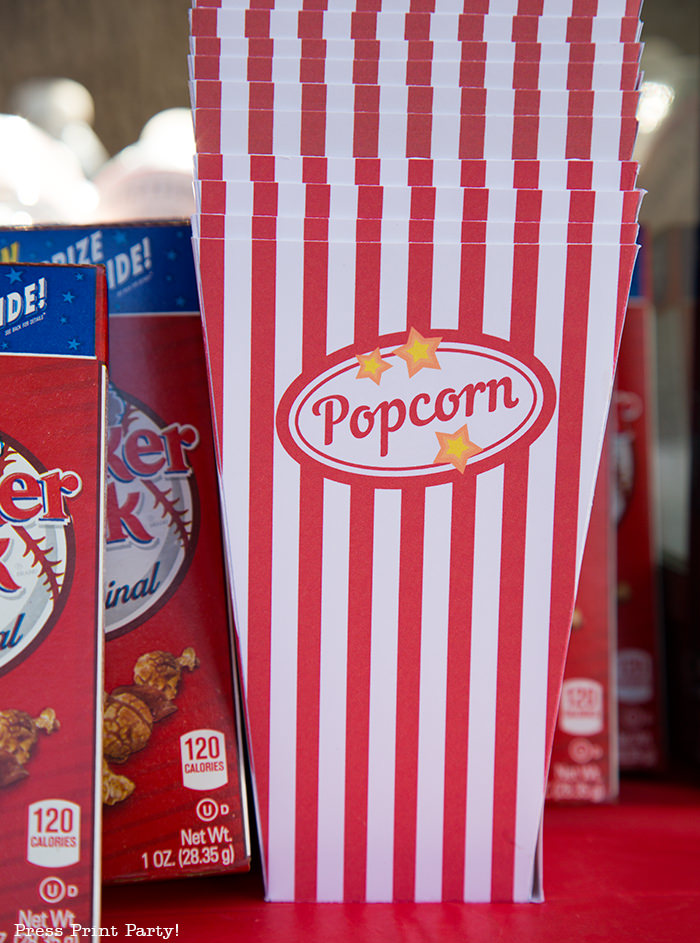 Stacked popcorn boxes Printables by Press Print Party!