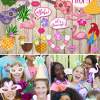 25 pineapple, luau, and flamingo photo booth props