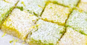Lemon and lime squares close up