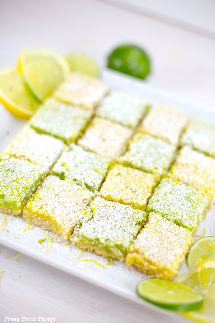 yellow lemon and green lime squares in checkerboard fashion