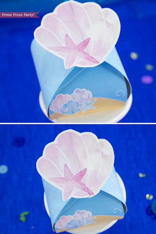 mermaid favor box printable by Press Print Party!