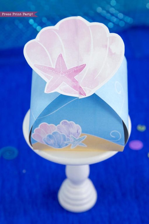 mermaid favor box printable by Press Print Party!