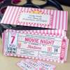 movie night ticket stub invitation with individual tickets and a printable envelope. Press Print Party!