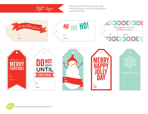 free printable christmas gift tags