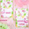 Flamingo party place cards with girl and boy flamingo - Printables by Press Print Party!