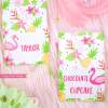 Flamingo party place cards with girl and boy flamingo - Printables by Press Print Party!
