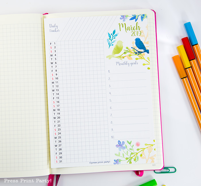 Bullet Journal Habit Tracker Printable - Press Print Party!