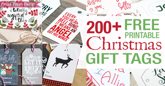 200+ Free Printable Christmas Gift Tags- Press Print Party!