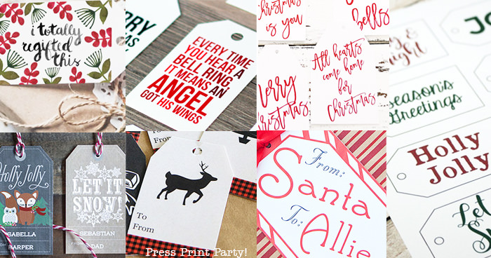 200+ Free Printable Christmas Gift Tags- Press Print Party!