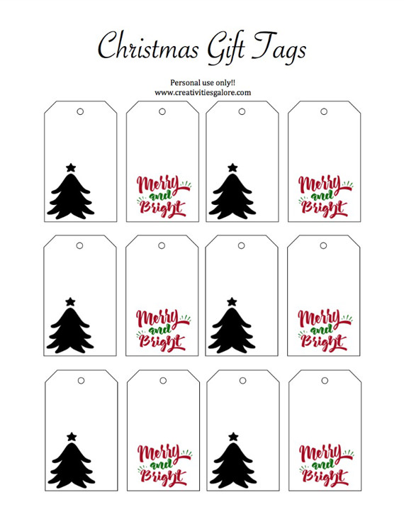 Print gift labels christmas