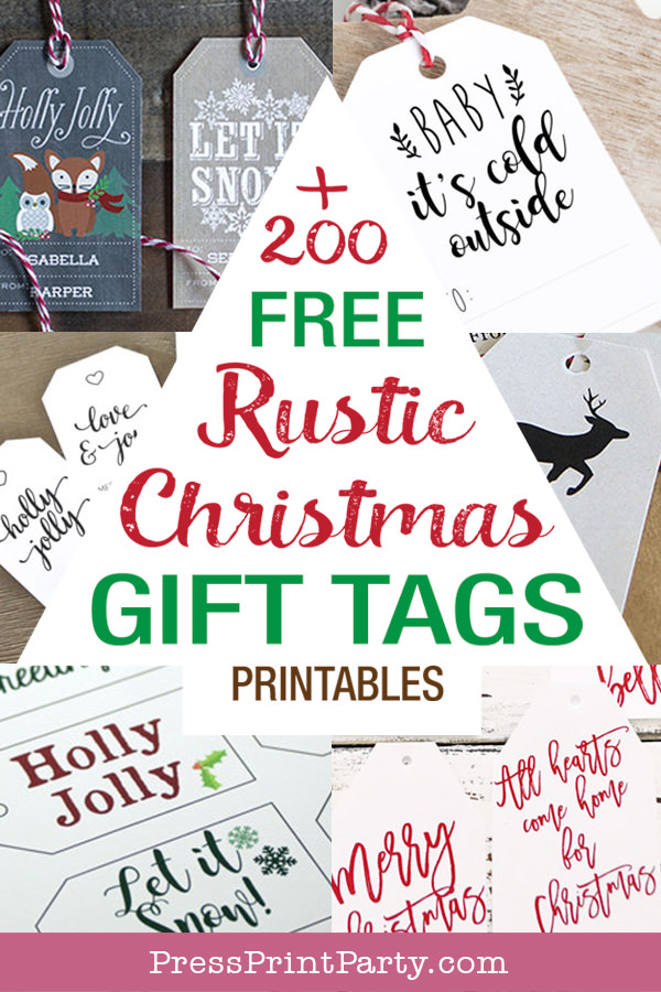 200+ Free Printable Christmas Gift Tags- Press Print Party!