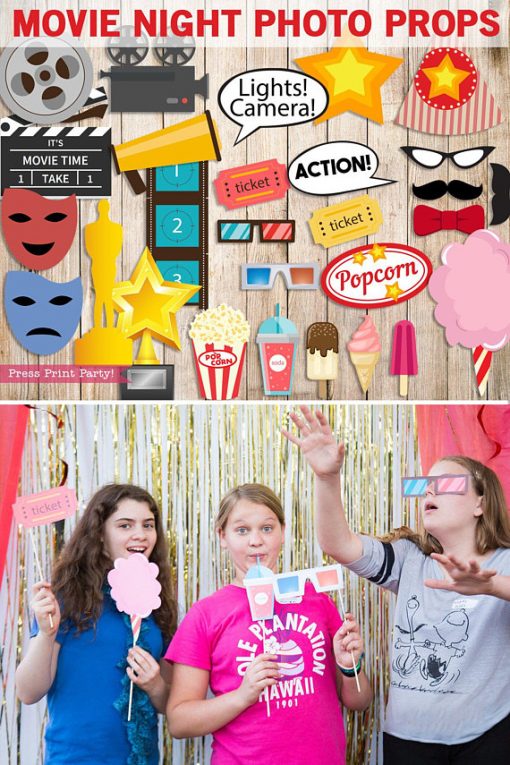 Movie printable photo booth props