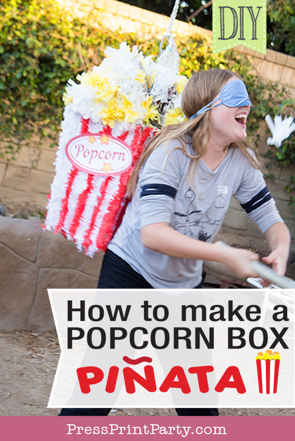 How to make a popcorn box Pinata - DIY by Press Print Party!