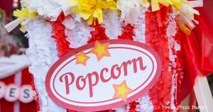 popcorn sign on pinata