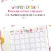 2019 Calendar Printable, Monthly Calendar, whimsy designs. For bullet journals or A5 planners - bujo. Press Print Party!