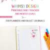 2019 Daily Task Tracker Printable, bullet journal habit tracker,goal tracker, whimsy designs. For bullet journals or A5 planners. Press Print Party!