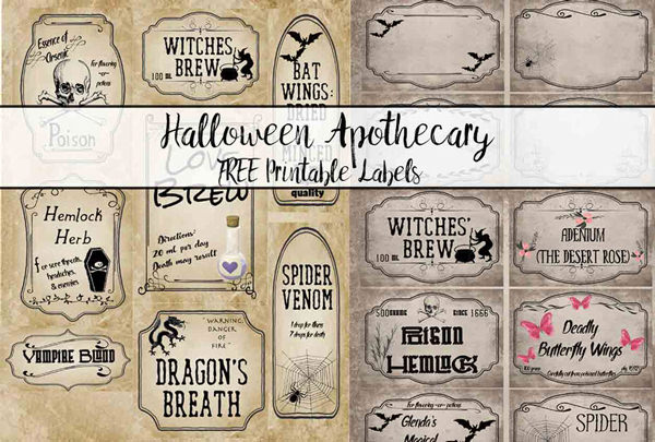 Free Halloween Printables - jar labels - List by Press Print Party!