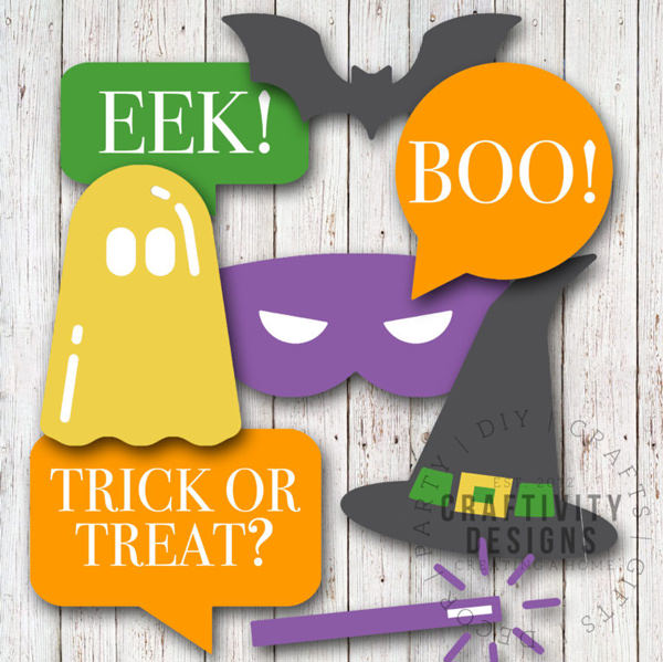Free Halloween Printables - photo booth props - List by Press Print Party!