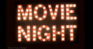 Movie Night lit up theater marquee lights. - Press Print Party!