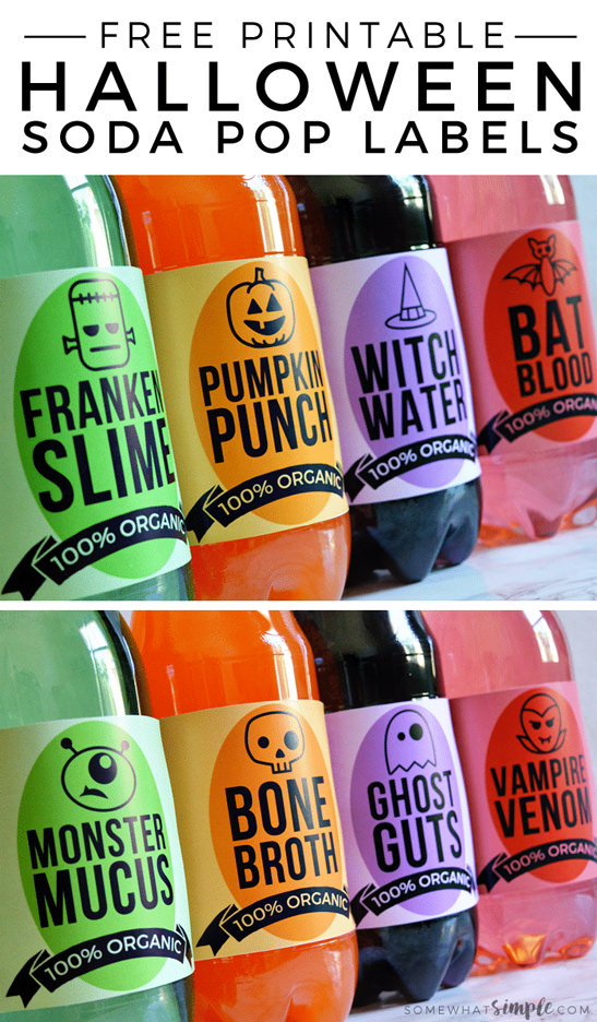 Free Halloween Printables - bottle wraps - List by Press Print Party!