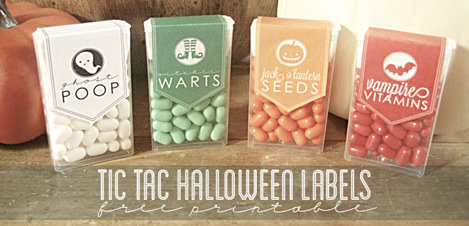 Free Halloween Printables - tic tacs labels - List by Press Print Party!