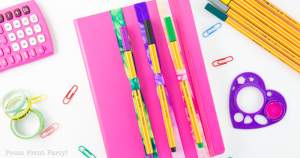 DIY pen and pencil holders for Bullet Journals, notebooks, and planners - Press Print Party!