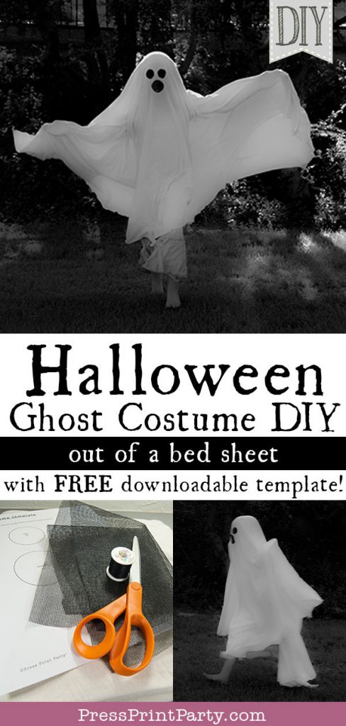 Halloween Ghost Costume Diy Bed Sheet Ghost Press Print Party