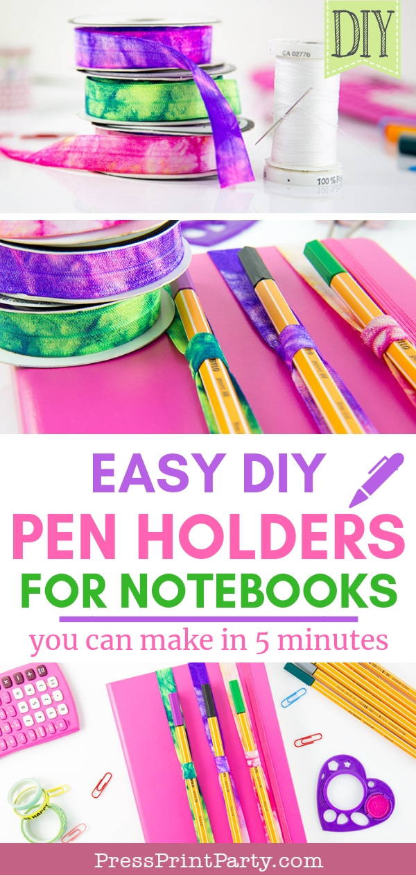 DIY pen and pencil holders for Bullet Journals, notebooks, and planners - Press Print Party!