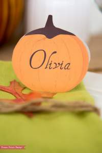 Thanksgiving Place Cards Printable (Pumpkin) - Press Print Party!