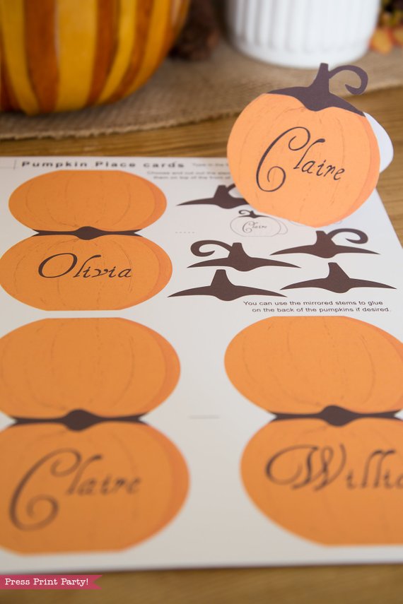 Rustic Thanksgiving place cards printable - Press Print Party!