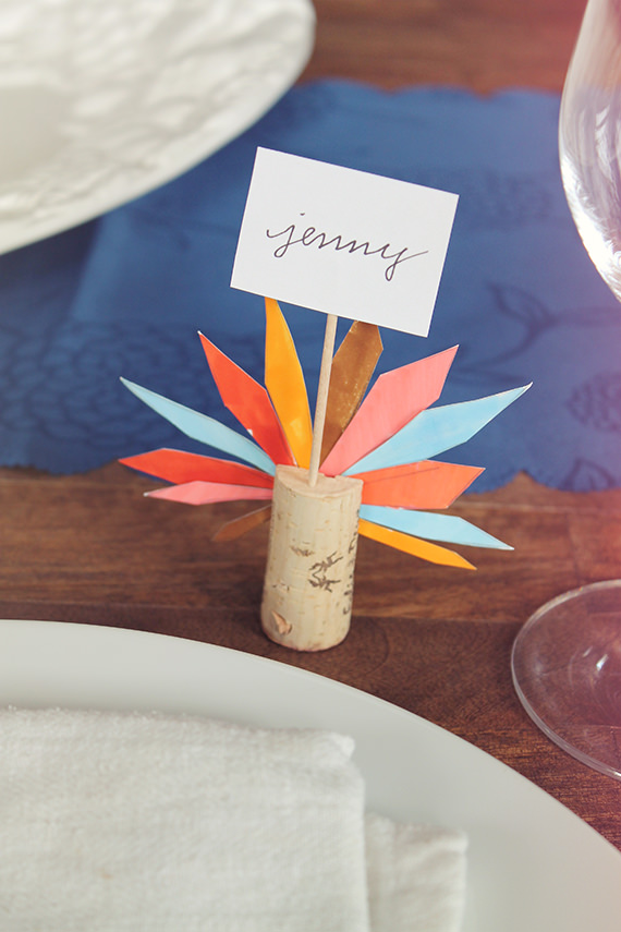 Turkey Thanksgiving place card craft diy