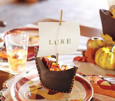 thanksgiving boat place card holder craft