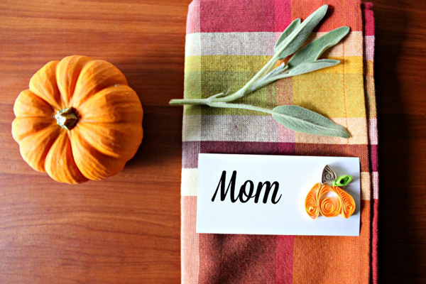 quilling thanksgiving place cards pumpkins craft diy