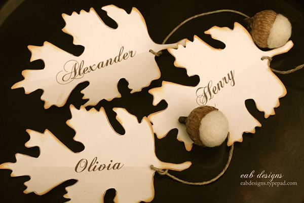 wooden leaf thanksgiving place cards etsy