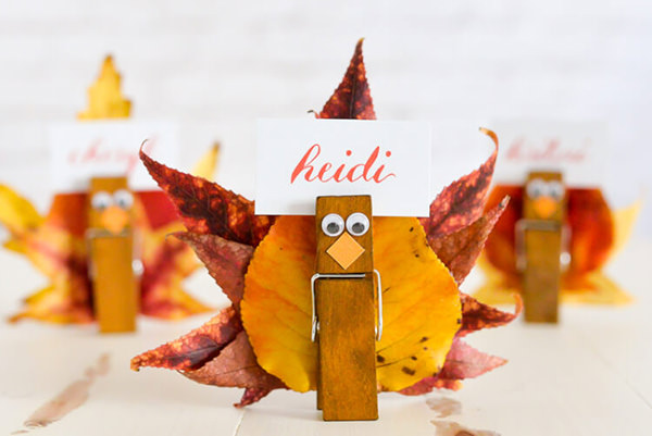 Turkey Thanksgiving place card craft