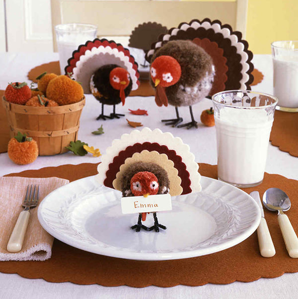 Turkey Thanksgiving place card craft