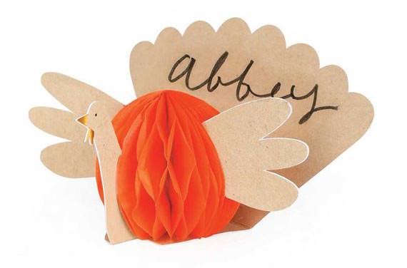 Turkey Thanksgiving place card