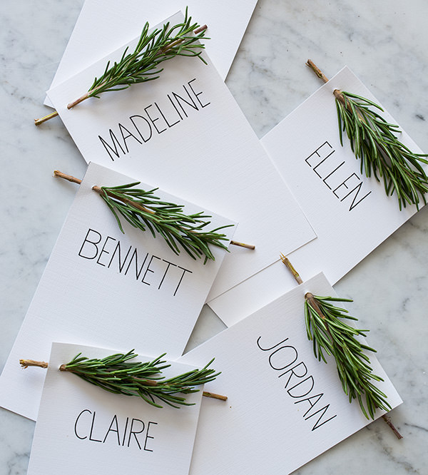 Rosemary editable thanksgiving palce cards