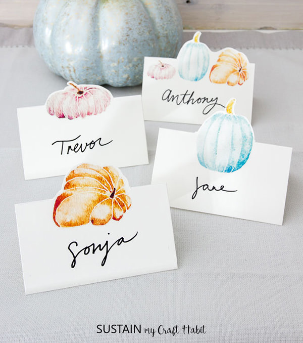 free printable thanksgiving place cards pumpkins