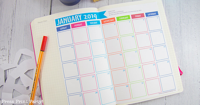 photo regarding Bullet Journal Monthly Calendar Printable referred to as Absolutely free 2019 Bullet Magazine Month-to-month Calendar Printable - Thrust 