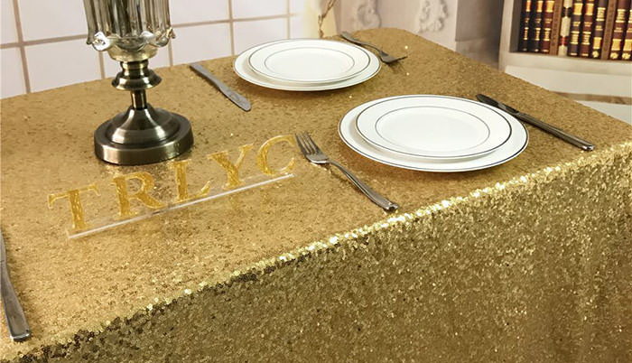 gold foil tablecloth for new years eve party
