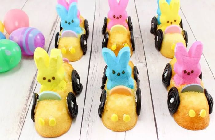 Adorable Easter Treats -bunny peeps in cars - Press Print Party!
