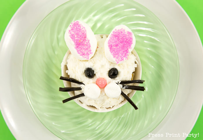 Adorable Easter Treats - bunny cupcake - Press Print Party!