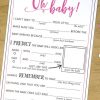 Baby Shower Mad Libs Advice Card, Baby Girl